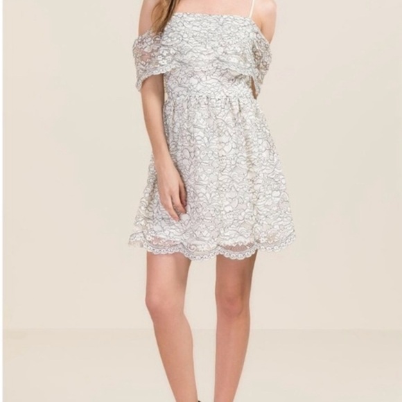 Francesca’s Lacy Off Shoulder Dress - Picture 4 of 6